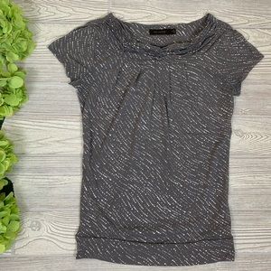 Express Sheer Gray and Silver Top
